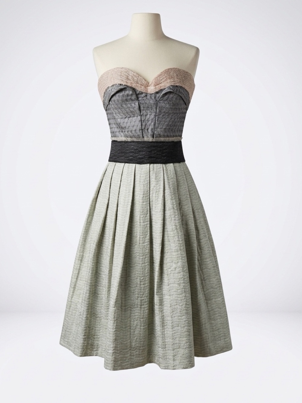 Miu Miu VTG Fall 07 Look #40 Strapless Silk-Blend Cocktail Dress, 38, EUC